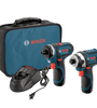 Bosch CLPK27-120 12-Volt Max Lithium-Ion 2-Tool Combo Kit Drill Driver and Impact Driver with 2 Batteries Charger and Case